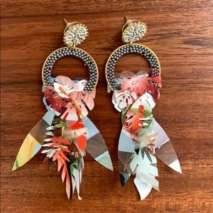 Beautiful bead and fabric earrings